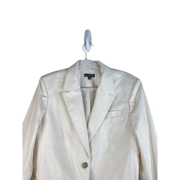 J.Crew Womens Relaxed Fit Ivory Blazer Cotton/Linen Blend size 8 - Picture 3 of 11